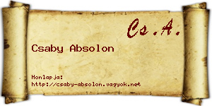 Csaby Absolon névjegykártya